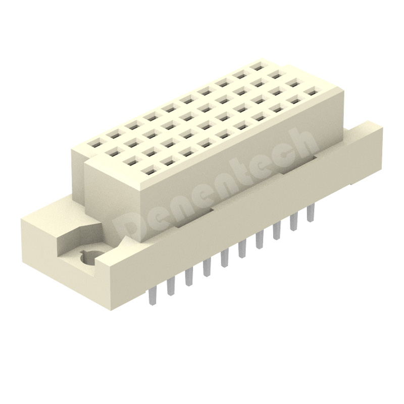 Denentech hot sale 2.54MM fuor row female straight DIP DIN41612 Connector