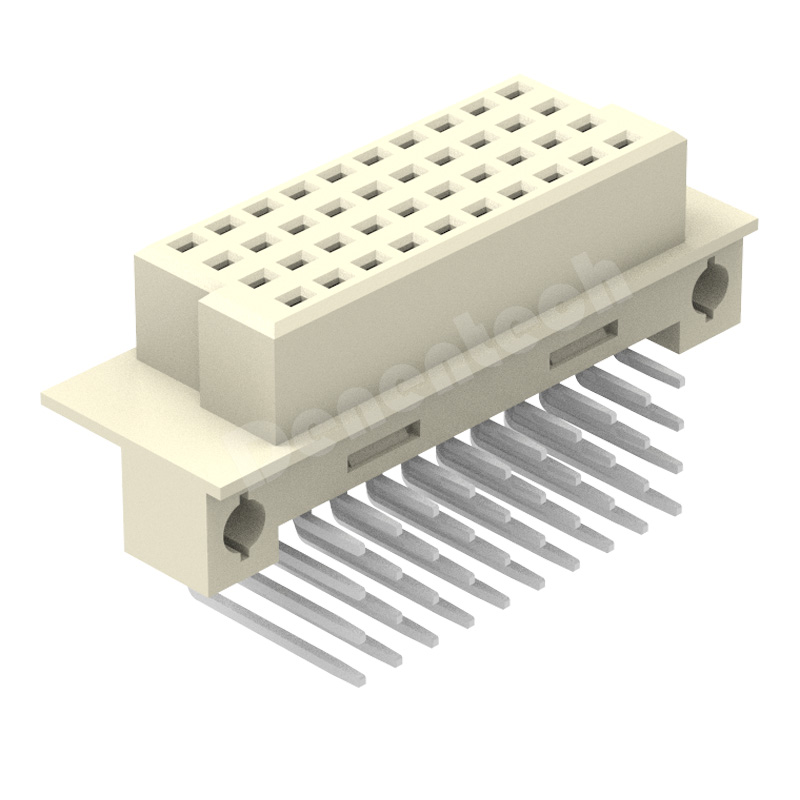 Denentech high quality product 2.54MM four row female right angle DIP DIN41612 connector