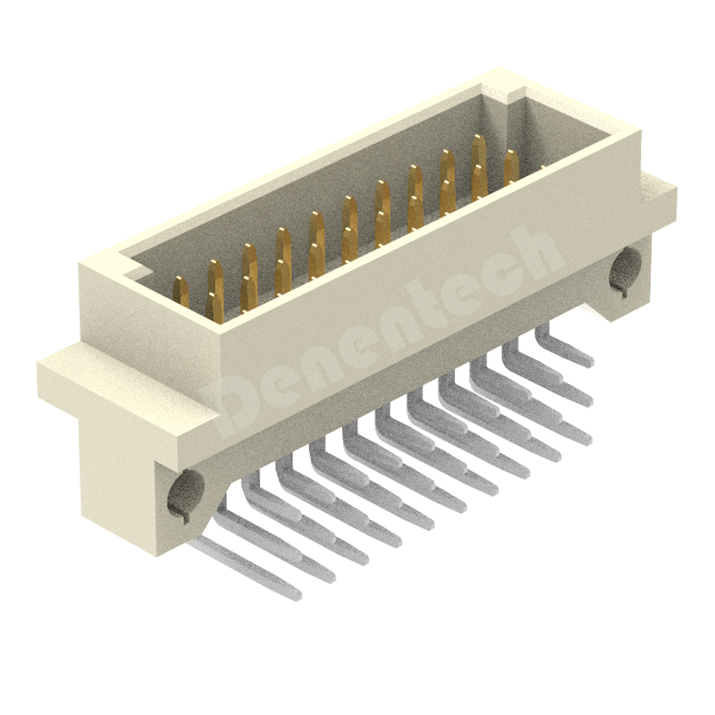 Denentech factory outlet 2.54MM triple row male right angle DIP DIN41612 Connector