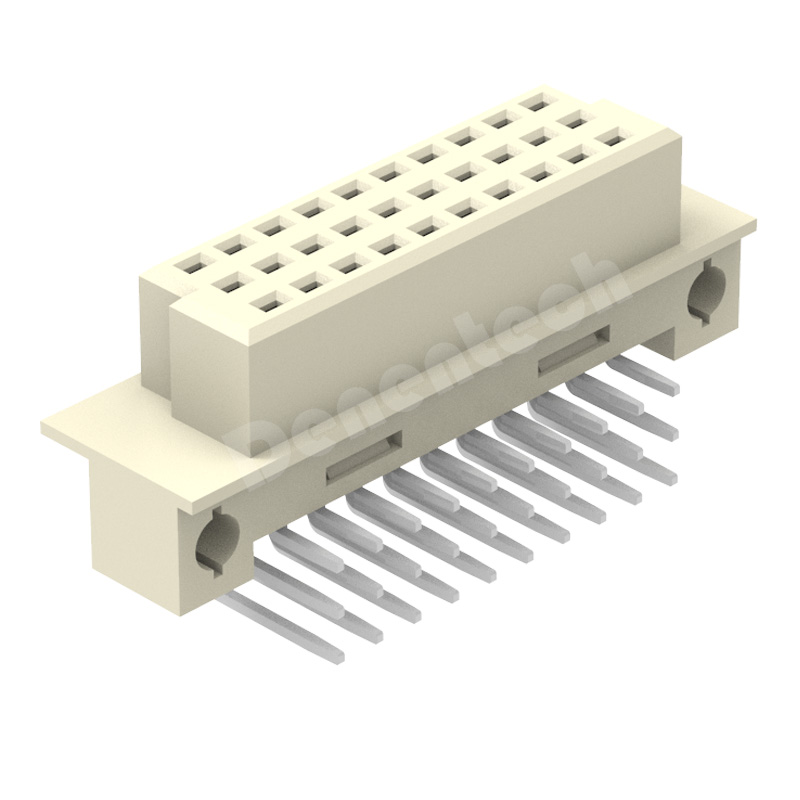 Denentech accept customized 2.54MM triple row female right angle DIP DIN41612 connector