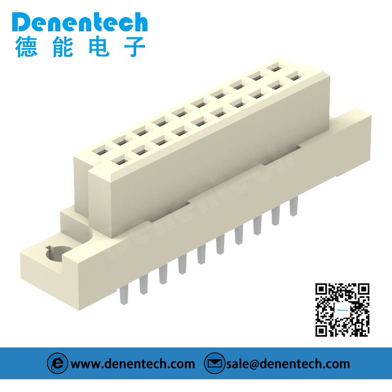 Denentech定制2.54mm双排180度插板母座DIN41612连接器