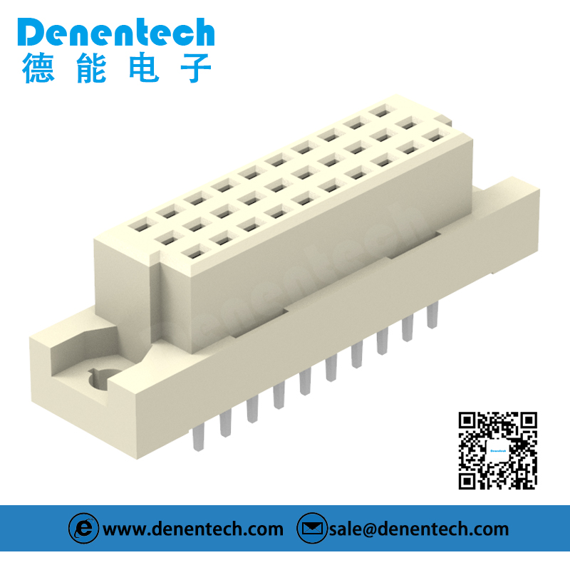 Denentech hot selling 2.54MM single row female straight DIP DIN41612 Connector
