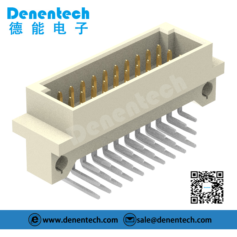Denentech high quality 2.54MM triple row male right angle DIP DIN41612 Connector