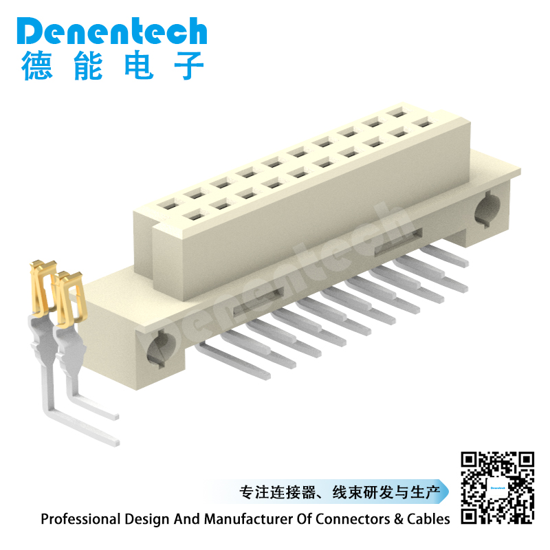 Denentech product available 2.54MM dual row female right angle DIP DIN41612 Connector