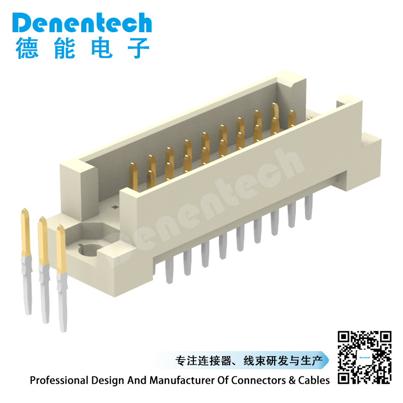 Denentech工厂直销2.54mm三排180度插板公座DIN41612连接器