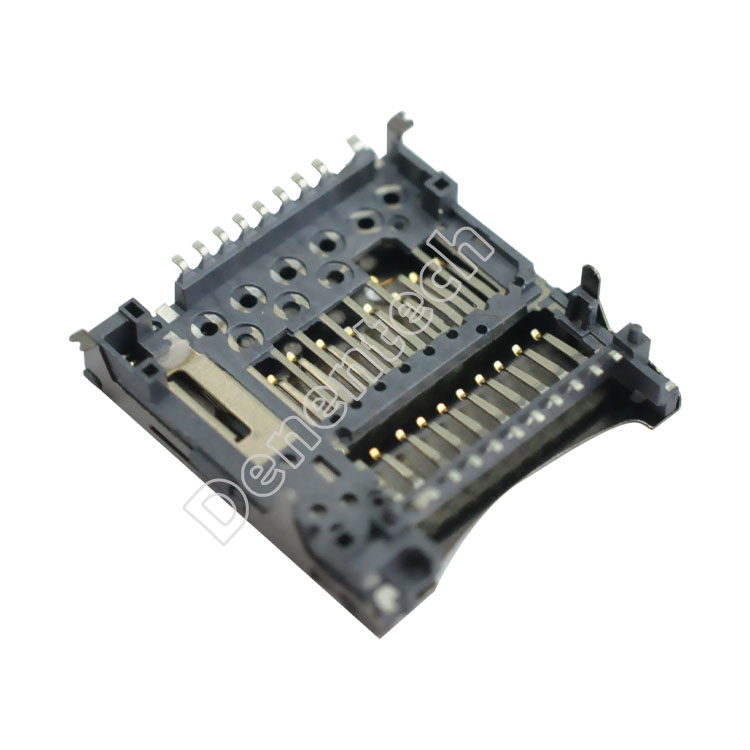 Denentech MicroSD 4.0 H2.7 push-push card connector sd card connector smt