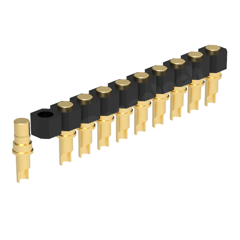 Denentech 2.54mm pitch H2.5 solder single row female pogo pin connector