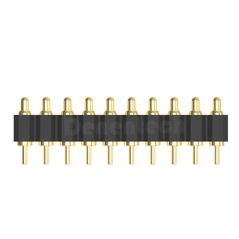 Denentech 2.0MM pitch   H1.27MM single row male straight pogo pin connector