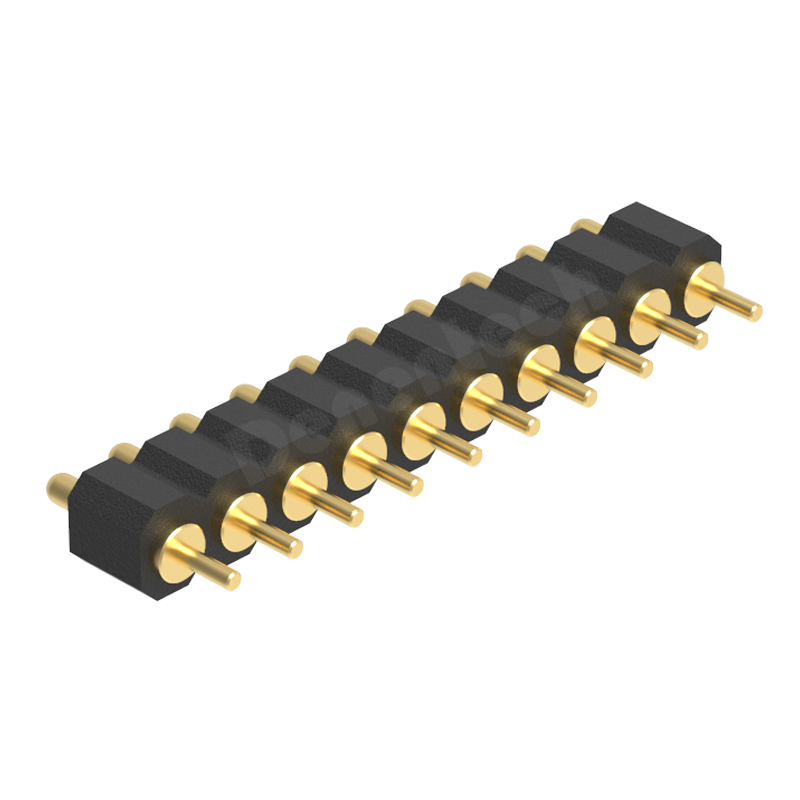 Denentech 10P 2.0MM H2.5MM single row male straight pogo pin connector 