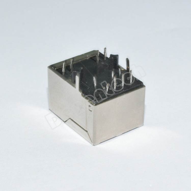 Denentech high quality RJ45 connector 10P8C H13.10 L21 Right Angle DIP LED RJ45 connector