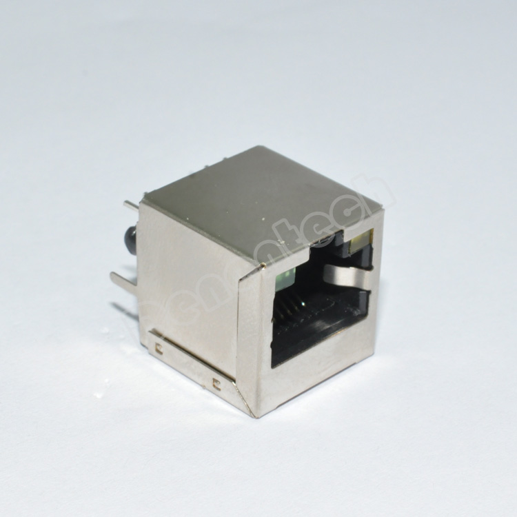 Denentech 热销产品 RJ45 8P8C 180度插板 RJ45连接器 带灯