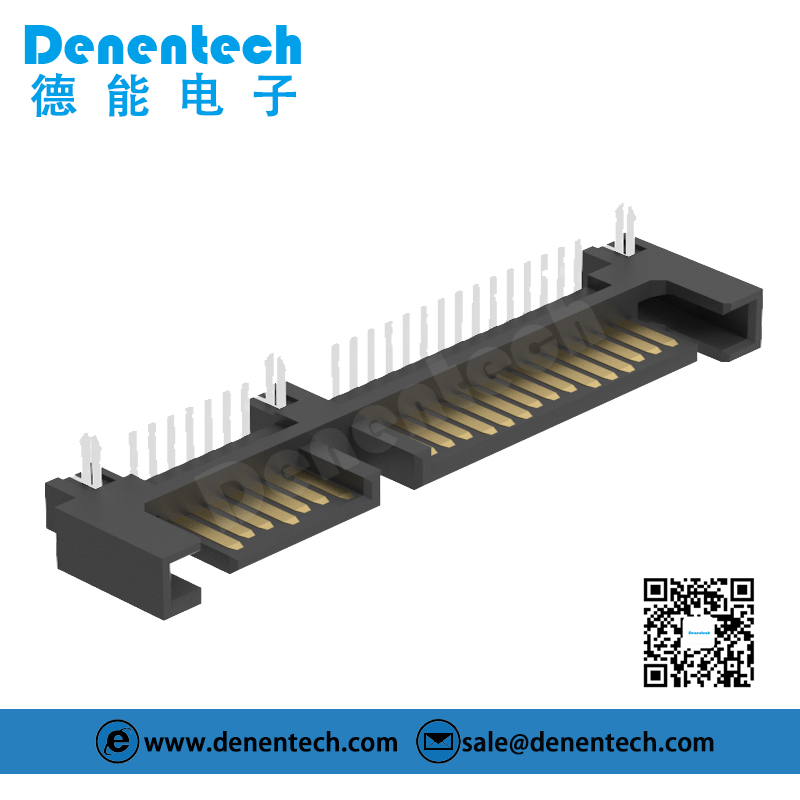 Denentech low price SATA 7+15P Male Right Angle Single Row sata ...