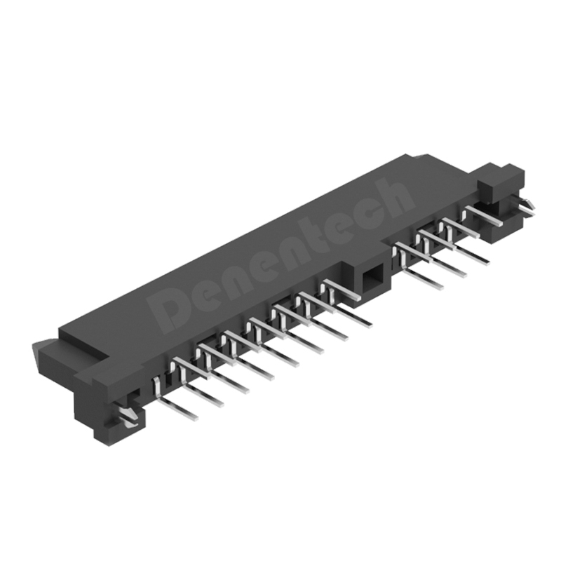 Denentech 工厂热销SATA7+15P母座H9.0180度双排脚(无隔断)插板式母座SATA接口