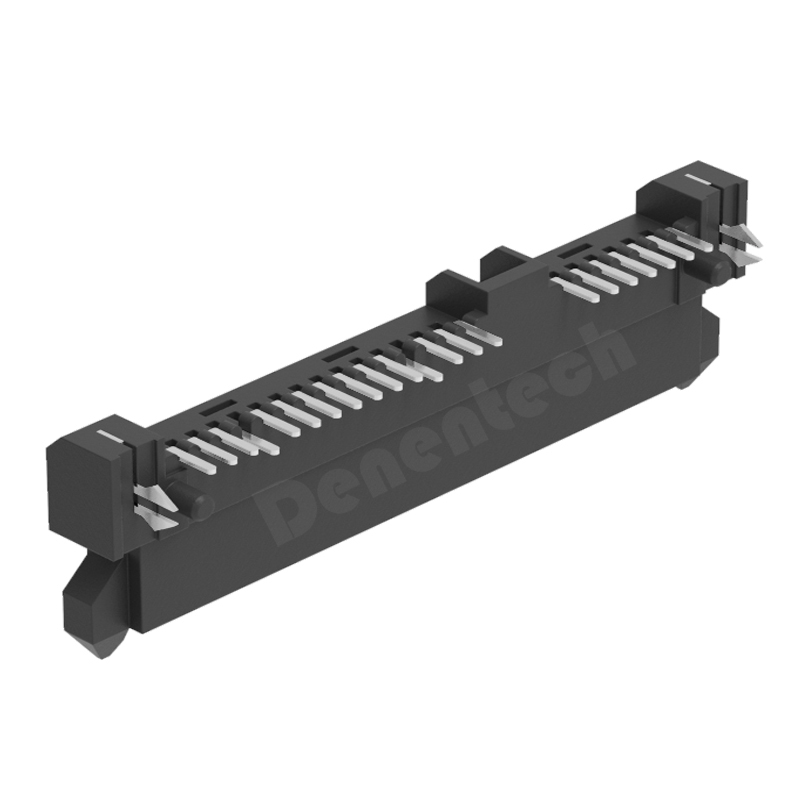 Denentech 厂家直供SATA7+15P母座板下4.20 90度弯脚插板硬盘座