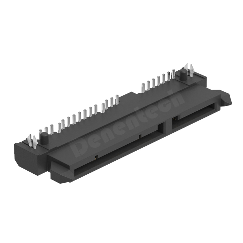 Denentech 厂家直供SATA7+15P母座板下4.20 90度弯脚插板硬盘座