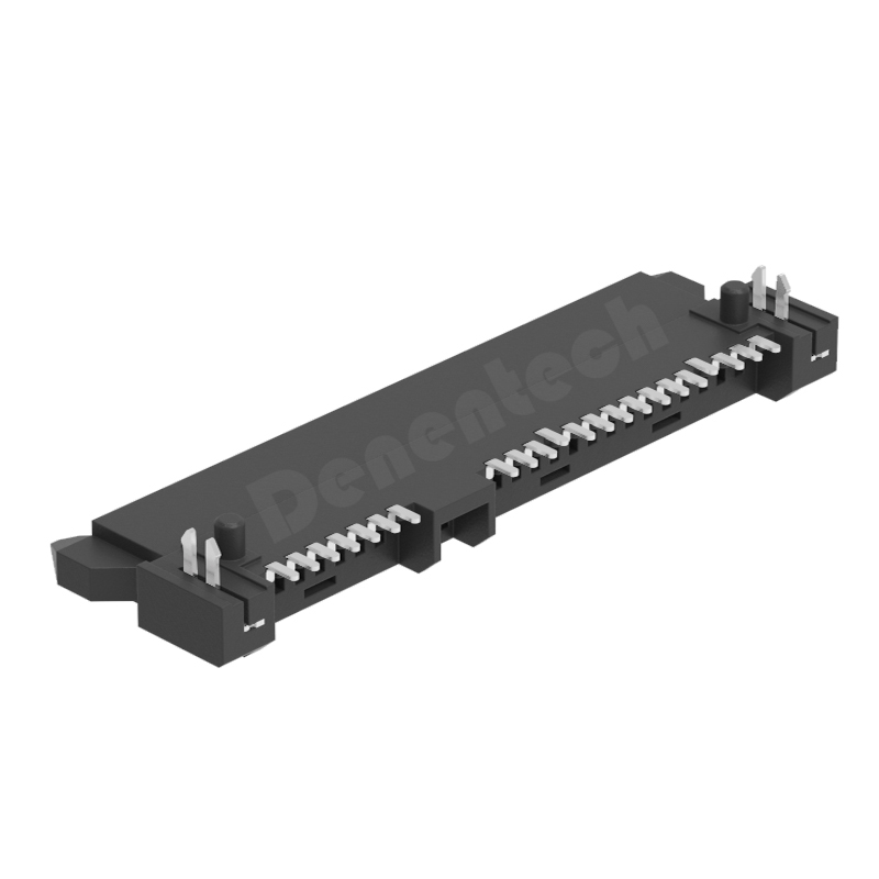 Denentech hot selling SATA 7+15P female horizontal H4.5 SMT SATA connector 