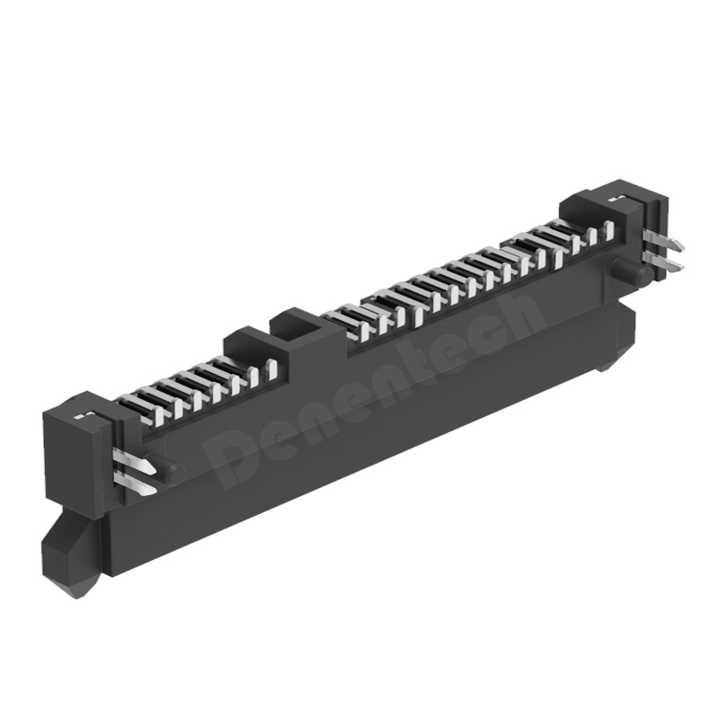 Denentech 专业工厂SATA7+15P母座H5.00SMD板下型L型镀金sata连接器