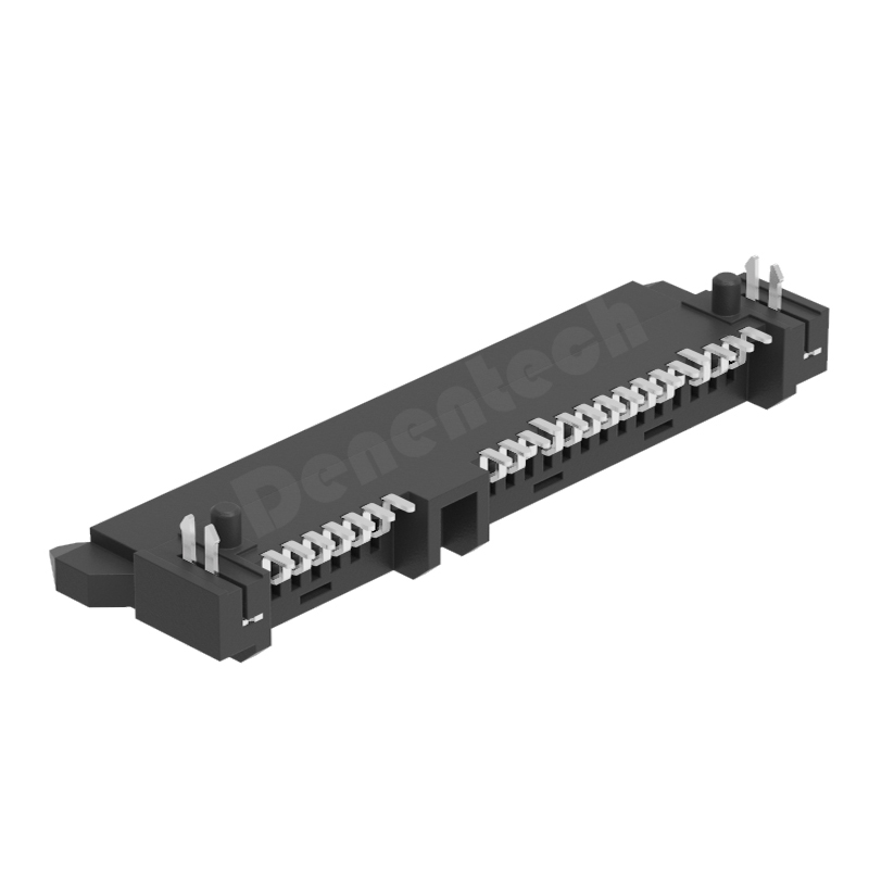 Denentech high quality Sata 7+15p Female H5.20mm SMT sata 22 pin connector