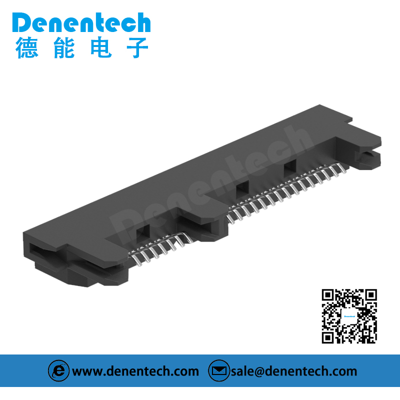 Denentech factory directly supply SATA 7+15P Male Splint 1.20mm Black sata connector 