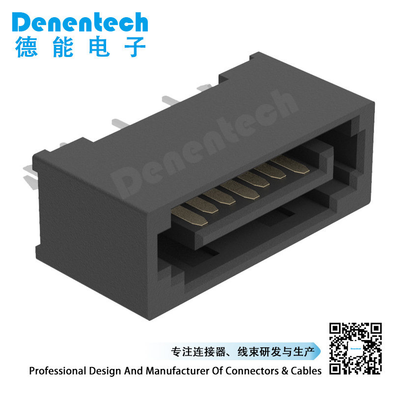 Denentech factory directly supply SATA 7P Male Starght Dual Row DIP Type A sata hdd hard drive connector