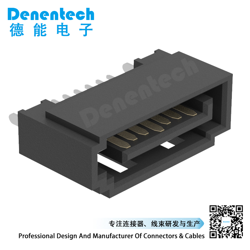 Denentech high quality SATA 7P Male Straight Single Row Dip sata 7 pin connector