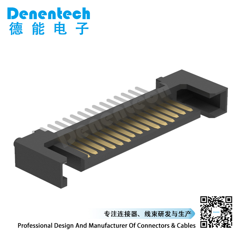 Denentech best quality SATA 15P Male Straight DIP2.5mm sata hdd connector