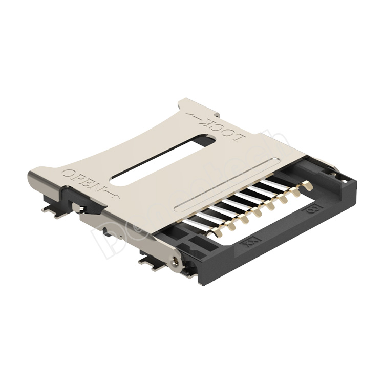Denentech 热销 微型SD3.0T-flash掀盖式CARD H1.8 微型SD卡座连接器