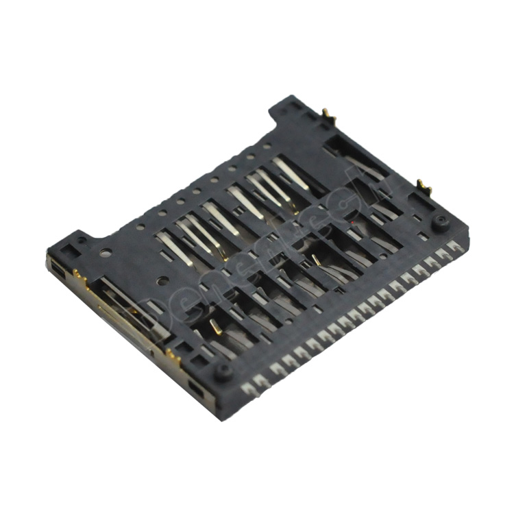 Denentech high quality sd card socket connector SD4.0 Non-push upper DIP pcb sd card connector for pcb