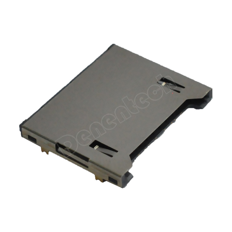 Denentech high quality sd card socket connector SD4.0 Non-push upper DIP pcb sd card connector for pcb