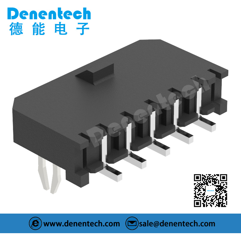 Denentech 单排90度SMT带鱼叉 3.00mm wafer针座 插件 胶壳端子连接器