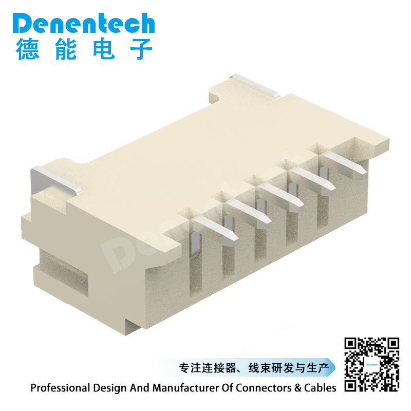 Denentech HY single row right angle SMT 2.0mm straight wafer connector with lock