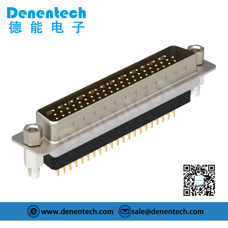 Denentech 高质量的D-SUB 62PIN连接器HDE62P插板公座180度插板 三排黑色胶芯 HDE62P公座180度插板 连接器