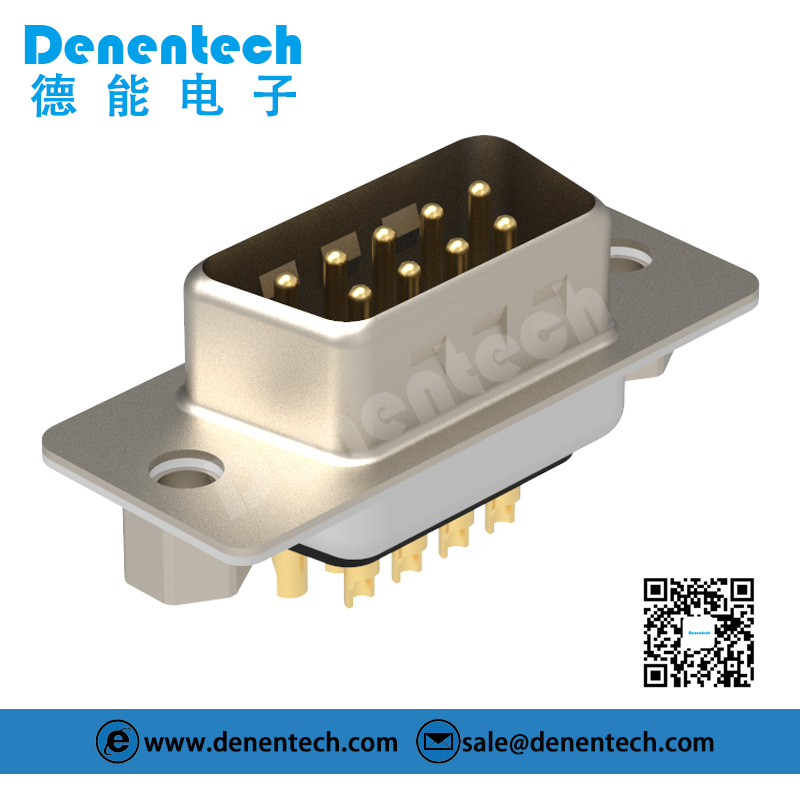 Denentech High quality traditional waterproof d-sub DB 9P male straight solder 9 pin waterproof connector d-sub connectors