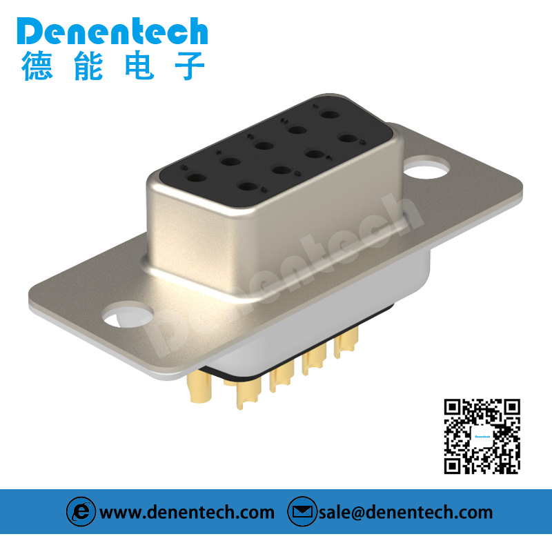 Denentech Gold plated DB 9P female straight solder db9 connector d-sub 9 pin male female plug 9 pin waterproof connector