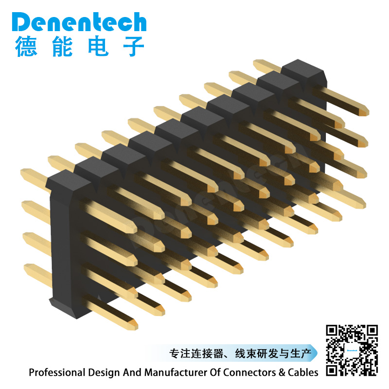 Denentech 2.0mm pin header quad row straight  4x40 p 2.00mm pitch pin header