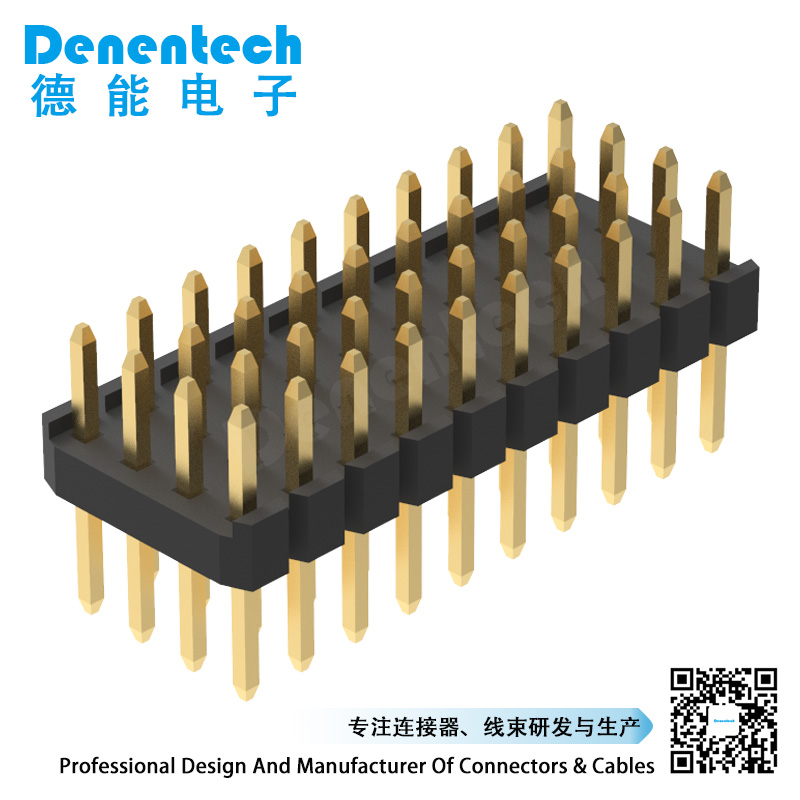 Denentech 2.0mm pin header quad row straight  4x40 p 2.00mm pitch pin header