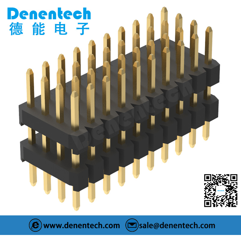 Denentech 2.0mm pin header quad row dual plastic straight 4x40 p 2.00mm pitch pin header