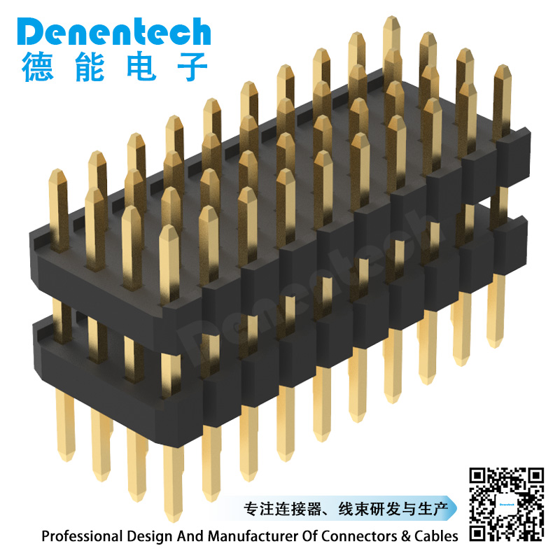 Denentech 2.0mm pin header quad row dual plastic straight 4x40 p 2.00mm pitch pin header