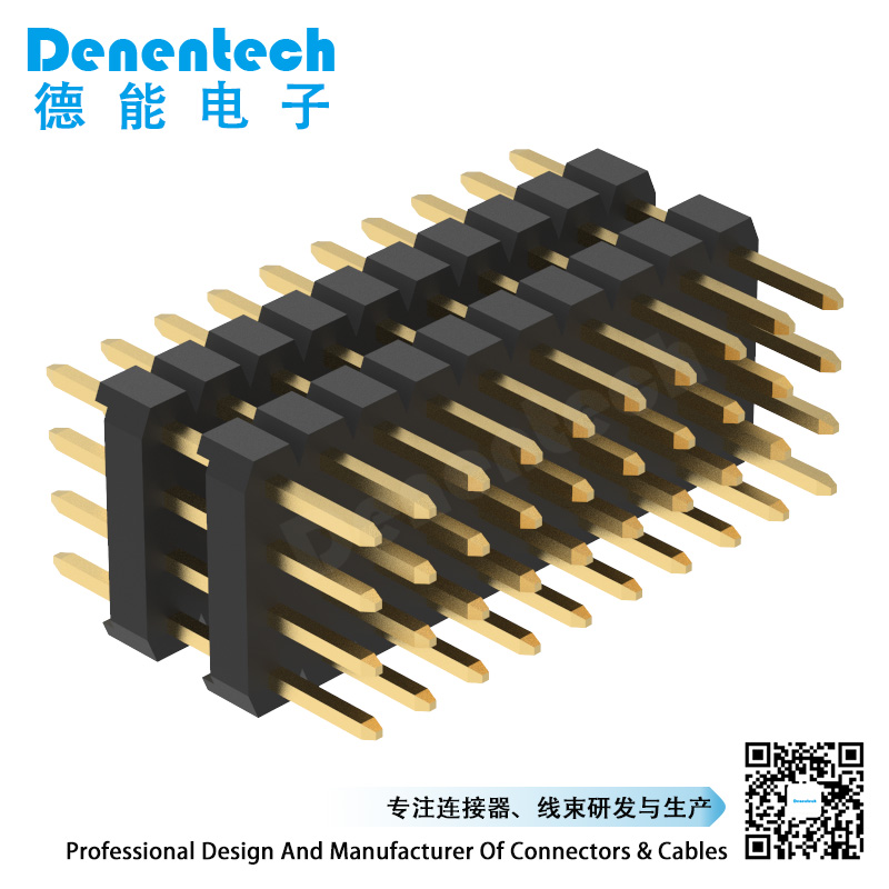 Denentech 2.0mm pin header quad row dual plastic straight 4x40 p 2.00mm pitch pin header