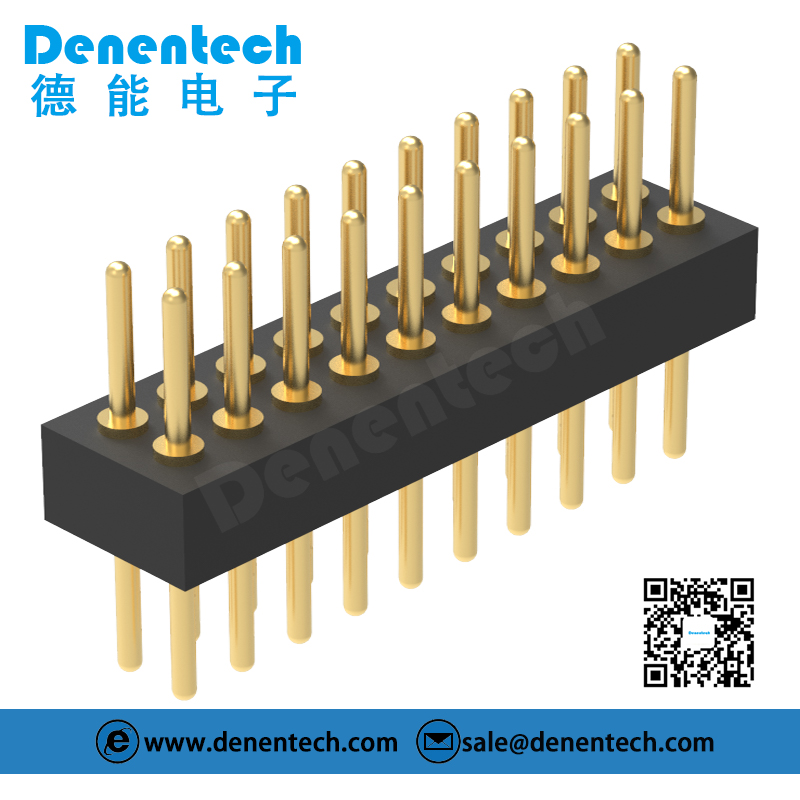 Denentech factory directly supply 1.27MM machined pin header H1.90xW3.25 dual row straight header pin cutter machine
