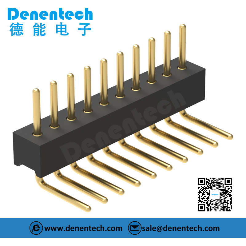 Denentech good quality 1.27MM machined pin header H1.90xW4.52 triple row straight male machine pin header
