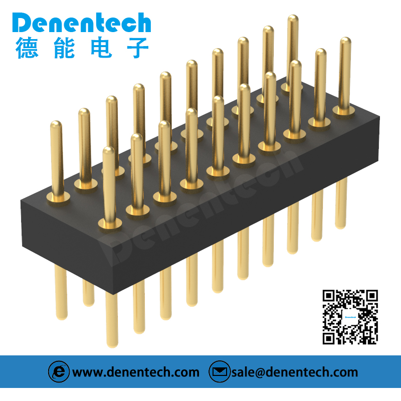 Denentech hot sale 1.27MMx2.54MM machined pin header H1.90xW4.52 dual row straight header pin cutter machine