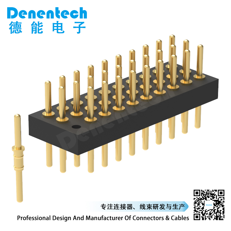 Denentech low price 1.27MM machined pin header H1.90xW4.52 triple row straight pin header cutter machine