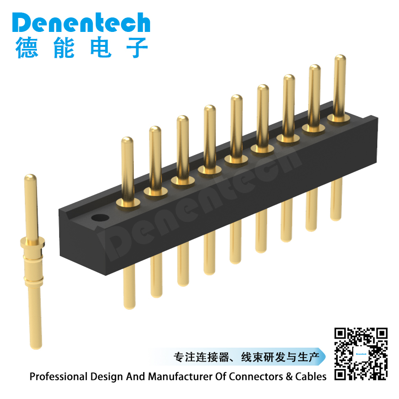 Denentech best quality 1.27MM machined pin header H2.20xW2.20 single row straight pin header cutter machine