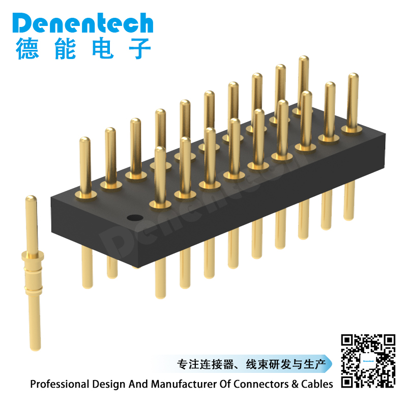 Denentech hot sale 1.27MMx2.54MM machined pin header H1.90xW4.52 dual row straight header pin cutter machine