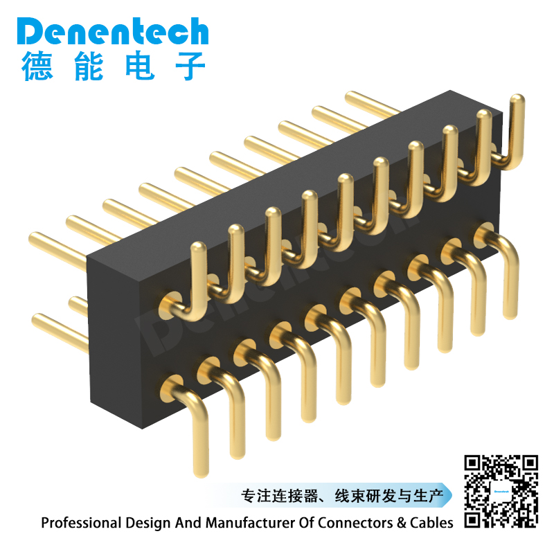 Denentech good quality factory directly 1.27MMx2.54MM machined pin header H1.90xW4.52 dual row straight SMT pin header cutting machine