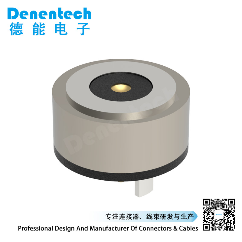Denentech hot selling Round magnetic pogo pin 1P female magnetic pogo pin connector