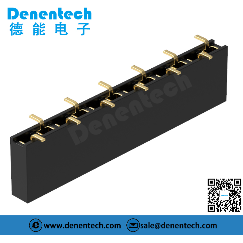 Denentech hot sale 2.54MM female header H7.1MM single row straight SMT female header connector