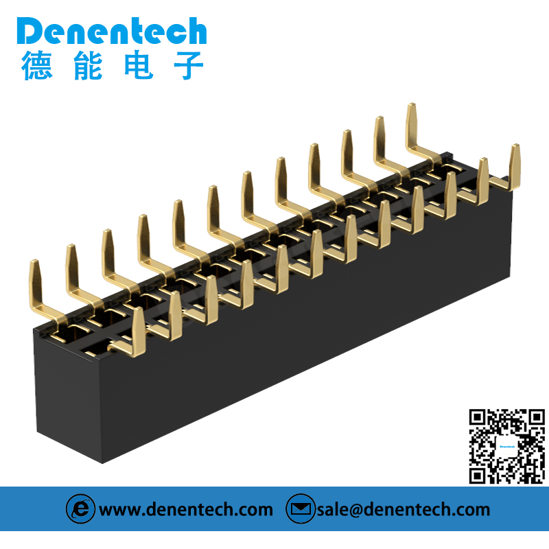 Denentech 高质量2.54MM排母H7.1双排蜈蚣脚弯针排母连接器