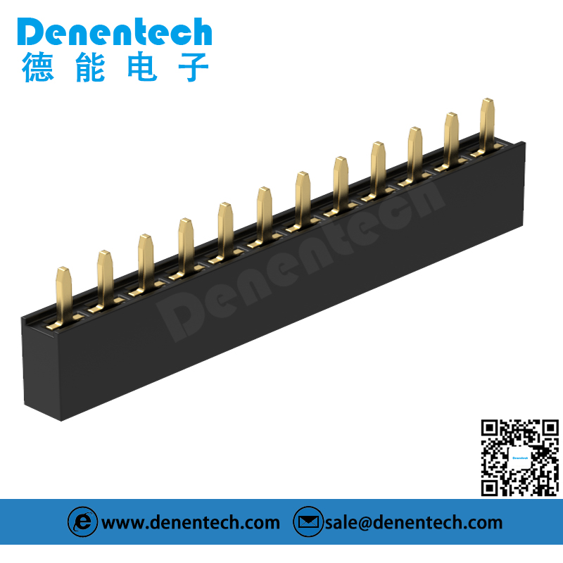 Denentech good quality 2.54MM female header H5.7MM single row straight female header connector